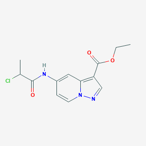 molecular formula C13H14ClN3O3 B2510791 Ethyl 5-(2-chloropropanoylamino)pyrazolo[1,5-a]pyridine-3-carboxylate CAS No. 1704594-24-0