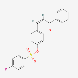 molecular formula C21H15FO4S B2510793 4-[(1Z)-3-oxo-3-phenylprop-1-en-1-yl]phenyl 4-fluorobenzene-1-sulfonate CAS No. 298215-88-0