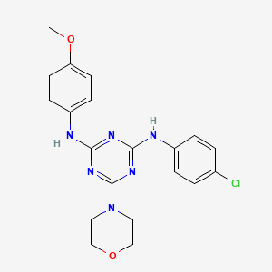 molecular formula C20H21ClN6O2 B2510802 N2-(4-chlorophenyl)-N4-(4-methoxyphenyl)-6-(morpholin-4-yl)-1,3,5-triazine-2,4-diamine CAS No. 898607-23-3