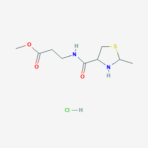 Methyl 3-[(2-methyl-1,3-thiazolidin-4-yl)formamido]propanoate hydrochloride