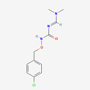 molecular formula C11H14ClN3O2 B2510822 1-[(4-chlorophenyl)methoxy]-3-[(1E)-(dimethylamino)methylidene]urea CAS No. 338781-14-9