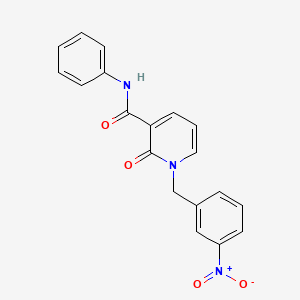 molecular formula C19H15N3O4 B2510845 1-(3-nitrobenzyl)-2-oxo-N-phenyl-1,2-dihydropyridine-3-carboxamide CAS No. 946255-20-5