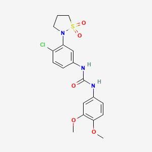 1-(4-Chloro-3-(1,1-dioxidoisothiazolidin-2-yl)phenyl)-3-(3,4-dimethoxyphenyl)urea