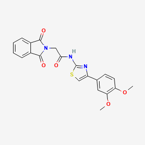 molecular formula C21H17N3O5S B2510852 N-[4-(3,4-dimethoxyphenyl)-1,3-thiazol-2-yl]-2-(1,3-dioxo-2,3-dihydro-1H-isoindol-2-yl)acetamide CAS No. 476298-62-1
