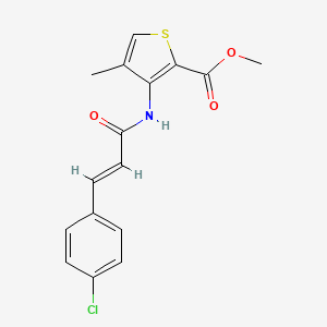 molecular formula C16H14ClNO3S B2510856 methyl 3-[(2E)-3-(4-chlorophenyl)prop-2-enamido]-4-methylthiophene-2-carboxylate CAS No. 866150-45-0