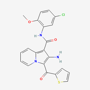 2-amino-N-(5-chloro-2-methoxyphenyl)-3-(thiophene-2-carbonyl)indolizine-1-carboxamide