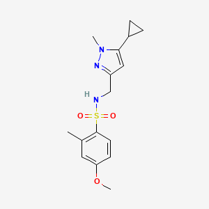 N-((5-cyclopropyl-1-methyl-1H-pyrazol-3-yl)methyl)-4-methoxy-2-methylbenzenesulfonamide