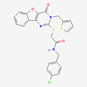 N-(4-chlorobenzyl)-2-{[4-oxo-3-(thiophen-2-ylmethyl)-3,4-dihydro[1]benzofuro[3,2-d]pyrimidin-2-yl]sulfanyl}acetamide