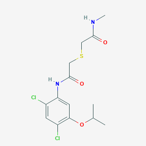 2-{[2-(2,4-dichloro-5-isopropoxyanilino)-2-oxoethyl]sulfanyl}-N-methylacetamide