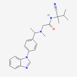 molecular formula C24H29N5O B2510903 2-({1-[4-(1H-1,3-benzodiazol-1-yl)phenyl]ethyl}(methyl)amino)-N-(1-cyano-1,2-dimethylpropyl)acetamide CAS No. 1445716-10-8