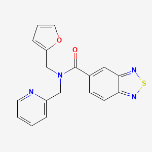 molecular formula C18H14N4O2S B2510906 N-(呋喃-2-基甲基)-N-(吡啶-2-基甲基)苯并[c][1,2,5]噻二唑-5-甲酰胺 CAS No. 1286699-04-4