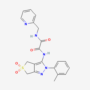 molecular formula C20H19N5O4S B2510908 N1-(5,5-dioxido-2-(o-tolyl)-4,6-dihydro-2H-thieno[3,4-c]pyrazol-3-yl)-N2-(pyridin-2-ylmethyl)oxalamide CAS No. 899994-96-8