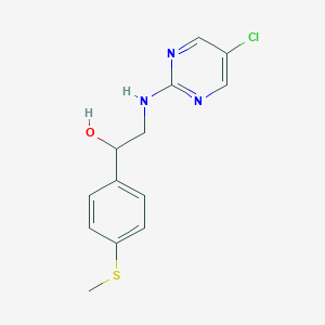 molecular formula C13H14ClN3OS B2510910 2-[(5-Chloropyrimidin-2-yl)amino]-1-[4-(methylsulfanyl)phenyl]ethan-1-ol CAS No. 2379976-03-9