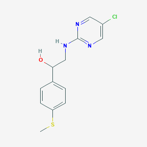 B2510910 2-[(5-Chloropyrimidin-2-yl)amino]-1-(4-methylsulfanylphenyl)ethanol CAS No. 2379976-03-9