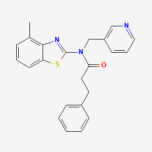 molecular formula C23H21N3OS B2510911 N-(4-methyl-1,3-benzothiazol-2-yl)-3-phenyl-N-[(pyridin-3-yl)methyl]propanamide CAS No. 895000-78-9