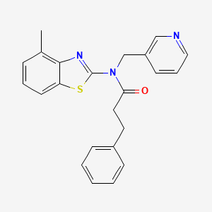 molecular formula C23H21N3OS B2510911 N-(4-methylbenzo[d]thiazol-2-yl)-3-phenyl-N-(pyridin-3-ylmethyl)propanamide CAS No. 895000-78-9
