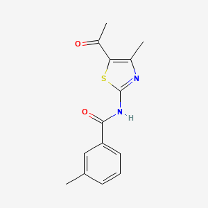 molecular formula C14H14N2O2S B2510915 N-(5-乙酰基-4-甲基-1,3-噻唑-2-基)-3-甲基苯甲酰胺 CAS No. 313273-87-9