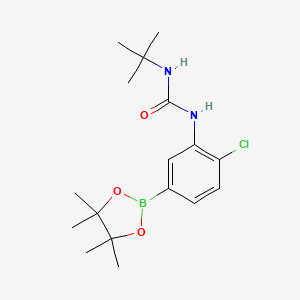 molecular formula C17H26BClN2O3 B2510919 1-(Tert-butyl)-3-(2-chloro-5-(4,4,5,5-tetramethyl-1,3,2-dioxaborolan-2-yl)phenyl)urea CAS No. 2246564-39-4
