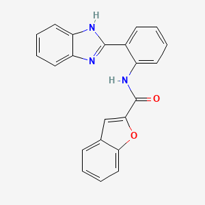 molecular formula C22H15N3O2 B2510923 N-(2-(1H-benzo[d]imidazol-2-yl)phenyl)benzofuran-2-carboxamide CAS No. 922473-16-3