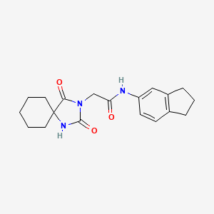 molecular formula C19H23N3O3 B2510941 N-(2,3-dihydro-1H-inden-5-yl)-2-(2,4-dioxo-1,3-diazaspiro[4.5]decan-3-yl)acetamide CAS No. 791086-46-9