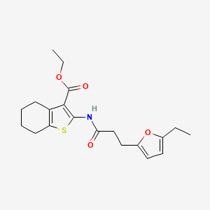 molecular formula C20H25NO4S B2510955 ETHYL 2-[3-(5-ETHYLFURAN-2-YL)PROPANAMIDO]-4,5,6,7-TETRAHYDRO-1-BENZOTHIOPHENE-3-CARBOXYLATE CAS No. 708287-90-5