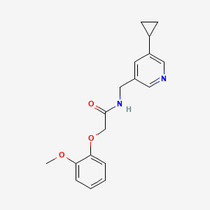 molecular formula C18H20N2O3 B2510997 N-[(5-cyclopropylpyridin-3-yl)methyl]-2-(2-methoxyphenoxy)acetamide CAS No. 2034312-04-2