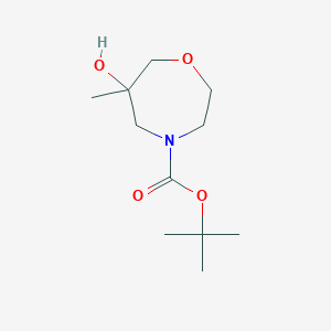 molecular formula C11H21NO4 B2511008 tert-Butyl 6-hydroxy-6-methyl-1,4-oxazepane-4-carboxylate CAS No. 1801455-05-9