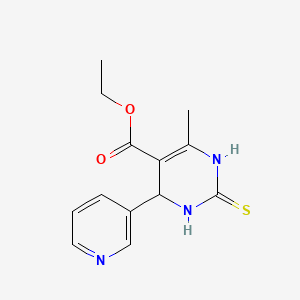 molecular formula C13H15N3O2S B2511012 Ethyl 6-methyl-4-pyridin-3-yl-2-thioxo-1,2,3,4-tetrahydropyrimidine-5-carboxylate CAS No. 123629-47-0