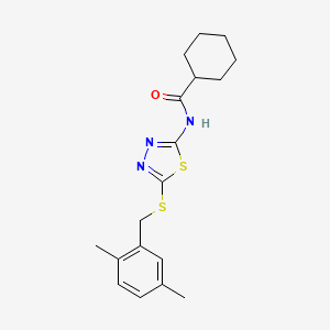 N-(5-((2,5-dimethylbenzyl)thio)-1,3,4-thiadiazol-2-yl)cyclohexanecarboxamide