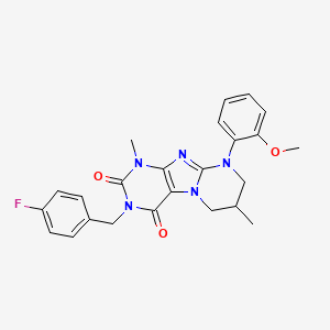 3-[(4-fluorophenyl)methyl]-9-(2-methoxyphenyl)-1,7-dimethyl-7,8-dihydro-6H-purino[7,8-a]pyrimidine-2,4-dione