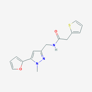 N-((5-(furan-2-yl)-1-methyl-1H-pyrazol-3-yl)methyl)-2-(thiophen-2-yl)acetamide
