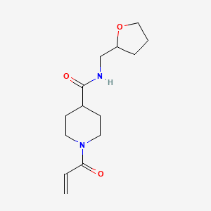 molecular formula C14H22N2O3 B2511059 N-(Oxolan-2-ylmethyl)-1-prop-2-enoylpiperidine-4-carboxamide CAS No. 2361702-99-8