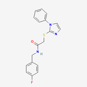 N-(4-fluorobenzyl)-2-((1-phenyl-1H-imidazol-2-yl)thio)acetamide