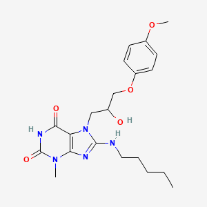 7-(2-hydroxy-3-(4-methoxyphenoxy)propyl)-3-methyl-8-(pentylamino)-1H-purine-2,6(3H,7H)-dione
