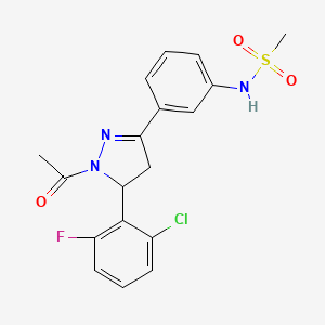 N-(3-(1-acetyl-5-(2-chloro-6-fluorophenyl)-4,5-dihydro-1H-pyrazol-3-yl)phenyl)methanesulfonamide