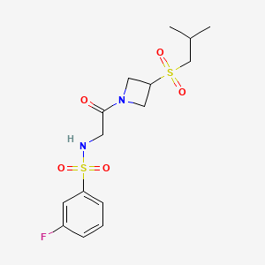 3-fluoro-N-(2-(3-(isobutylsulfonyl)azetidin-1-yl)-2-oxoethyl)benzenesulfonamide
