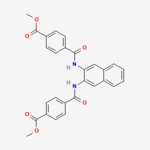 molecular formula C28H22N2O6 B2511086 METHYL 4-({3-[4-(METHOXYCARBONYL)BENZAMIDO]NAPHTHALEN-2-YL}CARBAMOYL)BENZOATE CAS No. 476326-59-7
