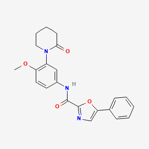 molecular formula C22H21N3O4 B2511087 N-[4-methoxy-3-(2-oxopiperidin-1-yl)phenyl]-5-phenyl-1,3-oxazole-2-carboxamide CAS No. 1206986-16-4