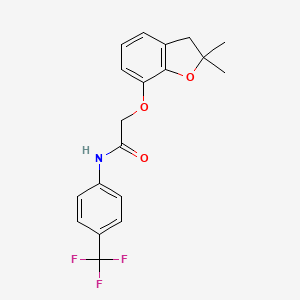 molecular formula C19H18F3NO3 B2511094 2-[(2,2-dimethyl-2,3-dihydro-1-benzofuran-7-yl)oxy]-N-[4-(trifluoromethyl)phenyl]acetamide CAS No. 941947-79-1