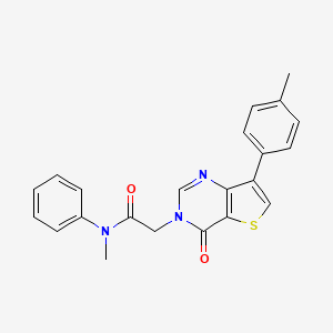 molecular formula C22H19N3O2S B2511114 N-methyl-2-[7-(4-methylphenyl)-4-oxo-3H,4H-thieno[3,2-d]pyrimidin-3-yl]-N-phenylacetamide CAS No. 1207049-11-3