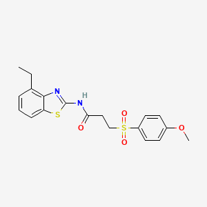 molecular formula C19H20N2O4S2 B2511116 N-(4-ethylbenzo[d]thiazol-2-yl)-3-((4-methoxyphenyl)sulfonyl)propanamide CAS No. 941952-39-2