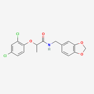 molecular formula C17H15Cl2NO4 B2511117 N-(1,3-benzodioxol-5-ylmethyl)-2-(2,4-dichlorophenoxy)propanamide 