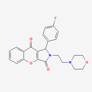 molecular formula C23H21FN2O4 B2511122 1-(4-Fluorophenyl)-2-(2-morpholinoethyl)-1,2-dihydrochromeno[2,3-c]pyrrole-3,9-dione CAS No. 634573-58-3