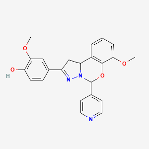 2-methoxy-4-(7-methoxy-5-(pyridin-4-yl)-5,10b-dihydro-1H-benzo[e]pyrazolo[1,5-c][1,3]oxazin-2-yl)phenol