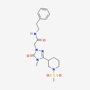2-(4-methyl-3-(1-(methylsulfonyl)piperidin-3-yl)-5-oxo-4,5-dihydro-1H-1,2,4-triazol-1-yl)-N-phenethylacetamide