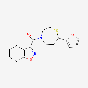 molecular formula C17H20N2O3S B2511129 (7-(Furan-2-yl)-1,4-thiazepan-4-yl)(4,5,6,7-tetrahydrobenzo[d]isoxazol-3-yl)methanone CAS No. 1705931-63-0
