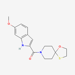 (6-methoxy-1H-indol-2-yl)(1-oxa-4-thia-8-azaspiro[4.5]decan-8-yl)methanone