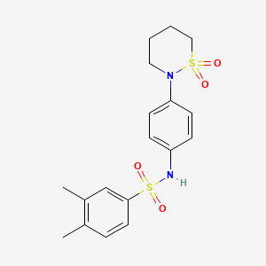 molecular formula C18H22N2O4S2 B2511135 N-[4-(1,1-dioxo-1lambda6,2-thiazinan-2-yl)phenyl]-3,4-dimethylbenzene-1-sulfonamide CAS No. 941983-90-0