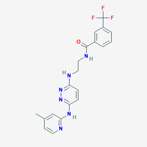 molecular formula C20H19F3N6O B2511138 N-(2-((6-((4-methylpyridin-2-yl)amino)pyridazin-3-yl)amino)ethyl)-3-(trifluoromethyl)benzamide CAS No. 1021072-43-4