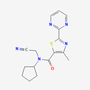 N-(Cyanomethyl)-N-cyclopentyl-4-methyl-2-pyrimidin-2-yl-1,3-thiazole-5-carboxamide